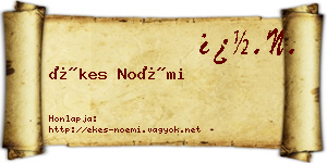 Ékes Noémi névjegykártya